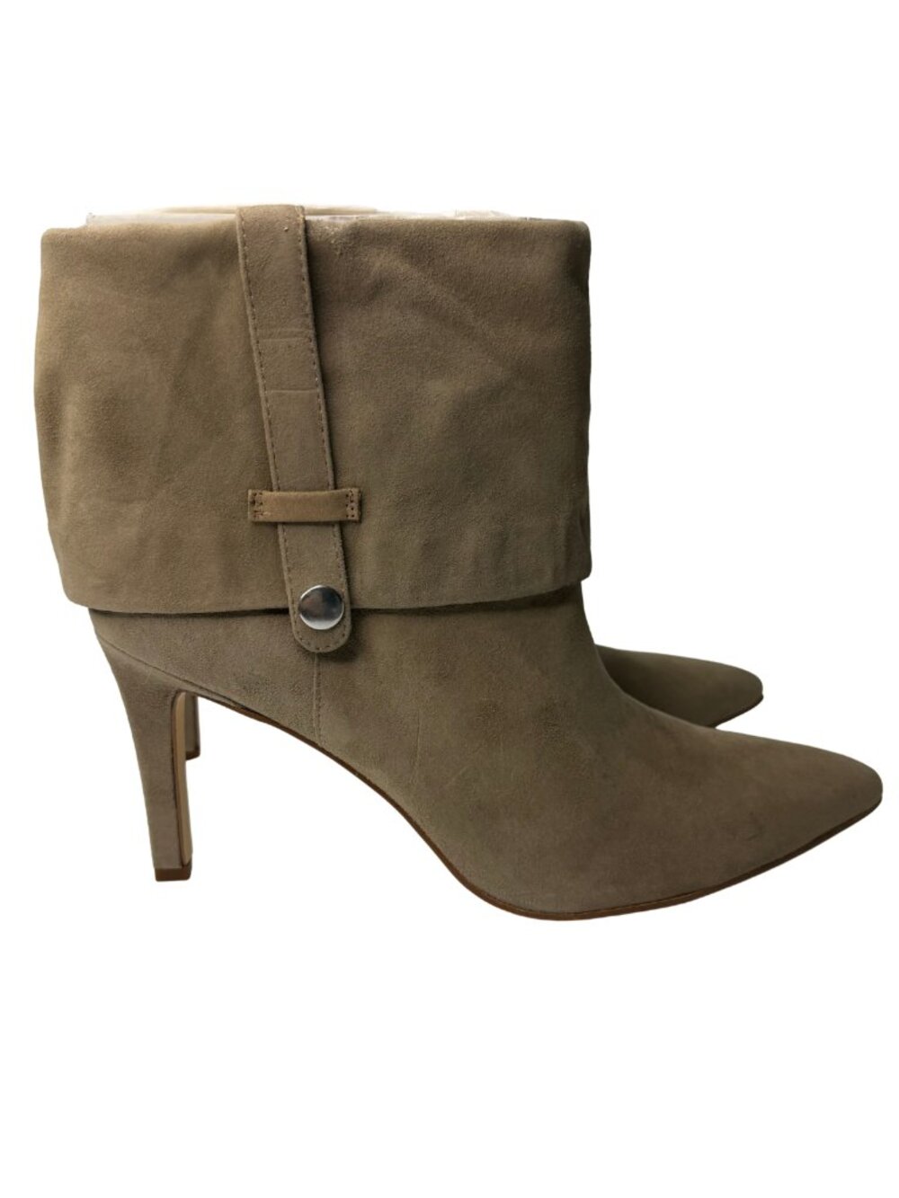 Calvin Klein Bethany Suede Fold-Over Pointed Toe Booties Tan Size 8.5 NEW - Picture 3 of 10